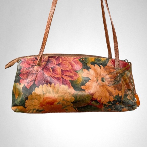 Vintage CHIARINI Floral Leather Shoulder Bag - Picture 8 of 14